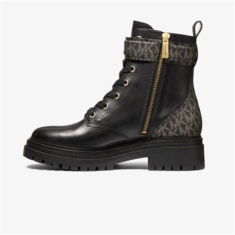 michael kors stark boots|Stark Logo and Leather Combat Boot .